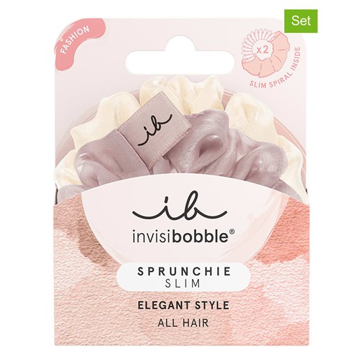 Invisibobble Gumki (4 szt.) &quot;Sprunchie Slim&quot; w kolorze jasnoróżowo-kremowym ze sklepu Limango Polska w kategorii Ozdoby do włosów dziewczęce - zdjęcie 183609702