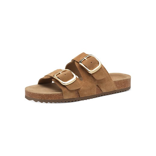 s.Oliver Skórzane klapki w kolorze jasnobrązowym 39 wyprzedaż Limango Polska