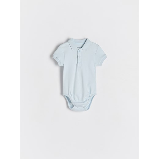 Reserved - Bawełniane body z kołnierzykiem - jasnoniebieski ze sklepu Reserved w kategorii Body niemowlęce - zdjęcie 183610902