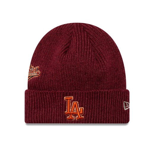 New Era Czapka LA Dodgers World Series Patch Cuff Knit Beanie 60580732 Czerwony ze sklepu MODIVO w kategorii Czapki zimowe damskie - zdjęcie 183612451