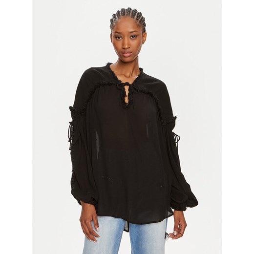 Munthe Bluzka Observation 242100724223 Czarny Loose Fit ze sklepu MODIVO w kategorii Bluzki damskie - zdjęcie 183612533