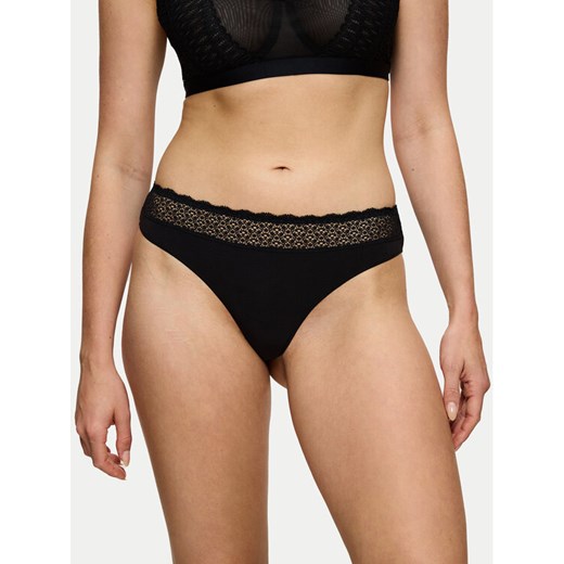 Triumph Stringi Feel Of Modal 10219764 Czarny ze sklepu MODIVO w kategorii Majtki damskie - zdjęcie 183612583