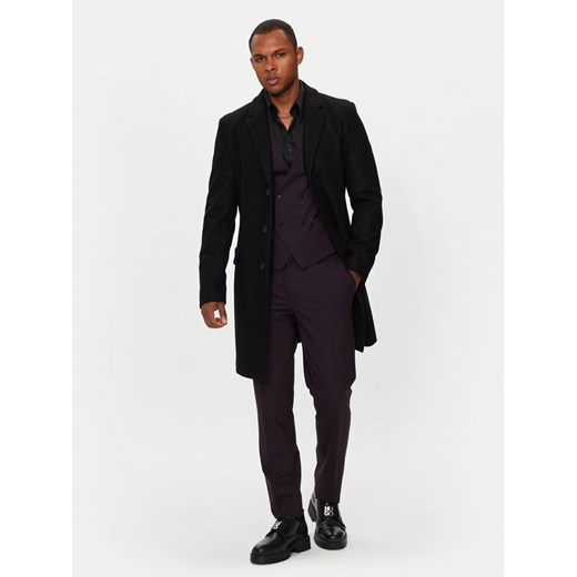 Hugo Płaszcz wełniany Migor 2441 50528793 Czarny Slim Fit ze sklepu MODIVO w kategorii Płaszcze męskie - zdjęcie 183612700