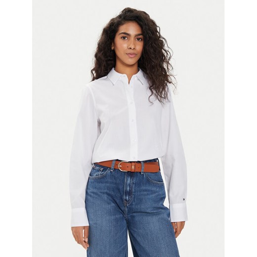 Tommy Hilfiger Koszula WW0WW43344 Biały Regular Fit ze sklepu MODIVO w kategorii Koszule damskie - zdjęcie 183612722