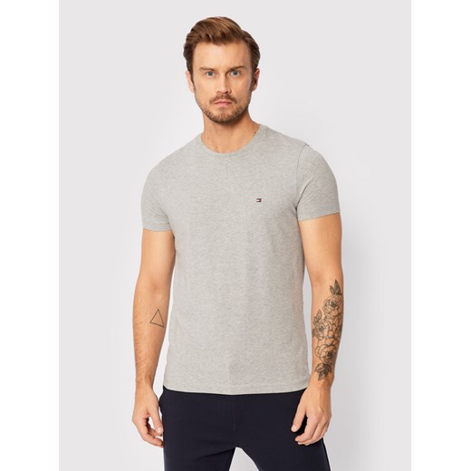 Tommy Hilfiger T-Shirt Core Stretch MW0MW27539 Szary Slim Fit ze sklepu MODIVO w kategorii T-shirty męskie - zdjęcie 183612733