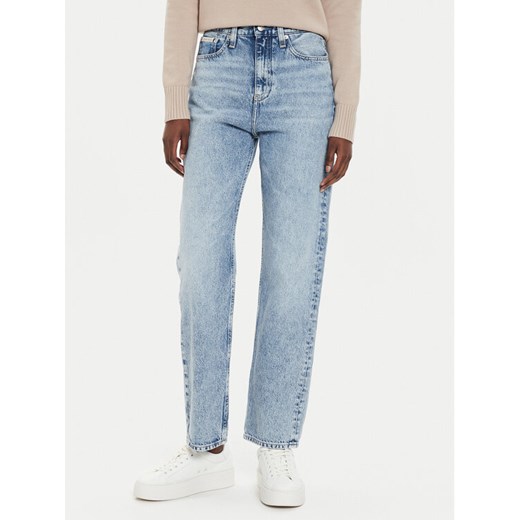 Calvin Klein Jeans Jeansy J20J224031 Niebieski Straight Fit ze sklepu MODIVO w kategorii Jeansy damskie - zdjęcie 183612762