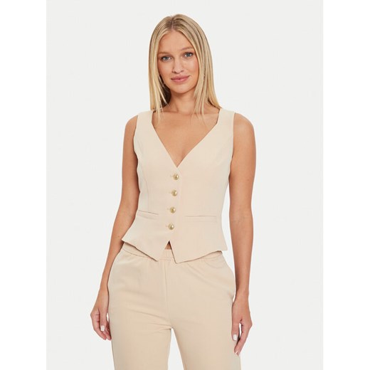 Guess Kamizelka W4YN53 WFWX2 Beżowy Regular Fit ze sklepu MODIVO w kategorii Kamizelki damskie - zdjęcie 183612813