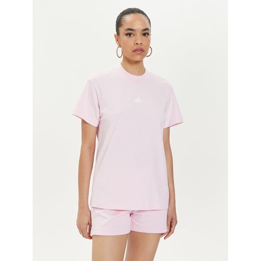 adidas T-Shirt Embroidered IS4288 Różowy Regular Fit ze sklepu MODIVO w kategorii Bluzki damskie - zdjęcie 183612832
