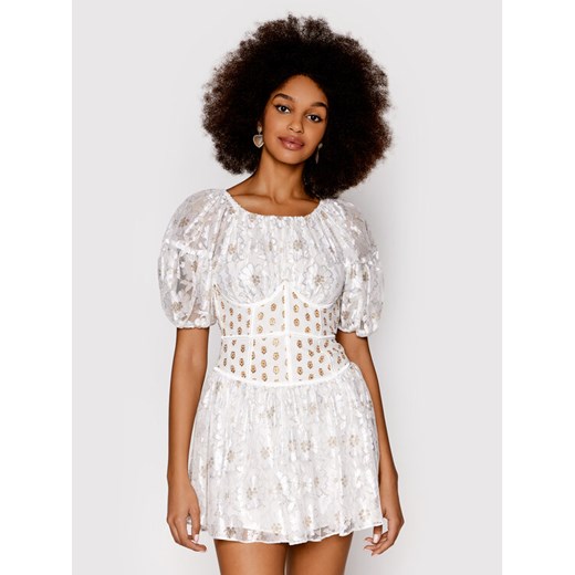 For Love & Lemons Sukienka koktajlowa Lupita CD2482 Biały Slim Fit ze sklepu MODIVO w kategorii Sukienki - zdjęcie 183612883