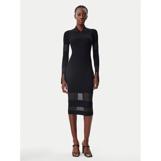 Patrizia Pepe Sukienka dzianinowa 8A1420/K078-K103 Czarny Slim Fit ze sklepu MODIVO w kategorii Sukienki - zdjęcie 183613143