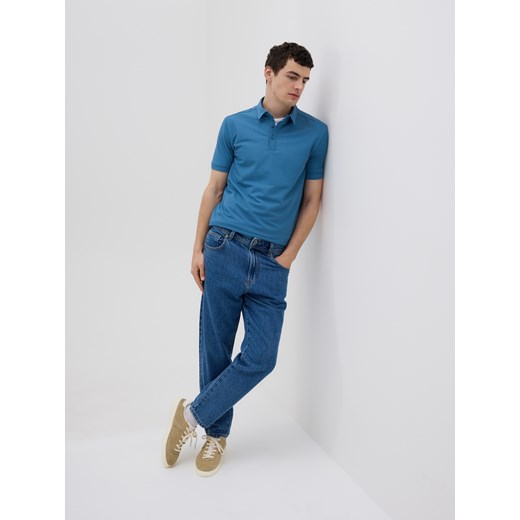 Reserved - Strukturalne polo regular fit - niebieski ze sklepu Reserved w kategorii T-shirty męskie - zdjęcie 183617263
