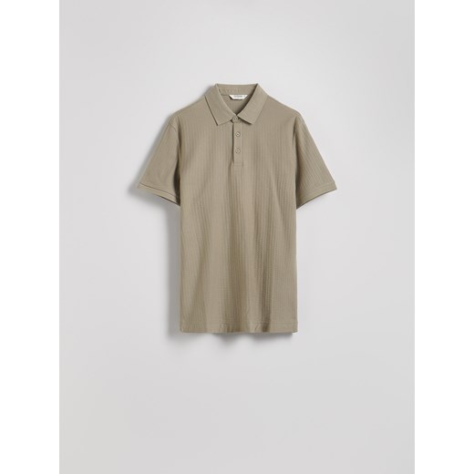 Reserved - Strukturalne polo regular fit - beżowy ze sklepu Reserved w kategorii T-shirty męskie - zdjęcie 183617274