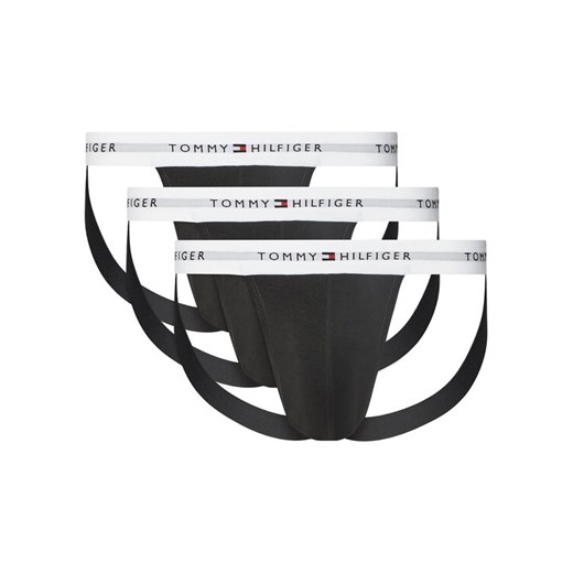 Tommy Hilfiger Komplet 3 par slipów Jock Strap UM0UM03377 Czarny ze sklepu MODIVO w kategorii Majtki męskie - zdjęcie 183620142