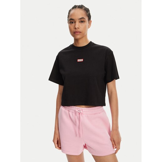 Hunter T-Shirt Leona HARW0070251 Czarny Boxy Fit ze sklepu MODIVO w kategorii Bluzki damskie - zdjęcie 183620153