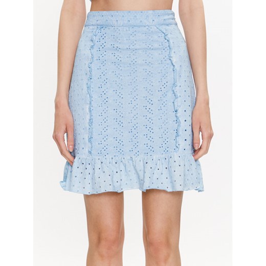Guess Spódnica mini Aini W3GD0A KALQ0 Niebieski Slim Fit ze sklepu MODIVO w kategorii Spódnice - zdjęcie 183620174