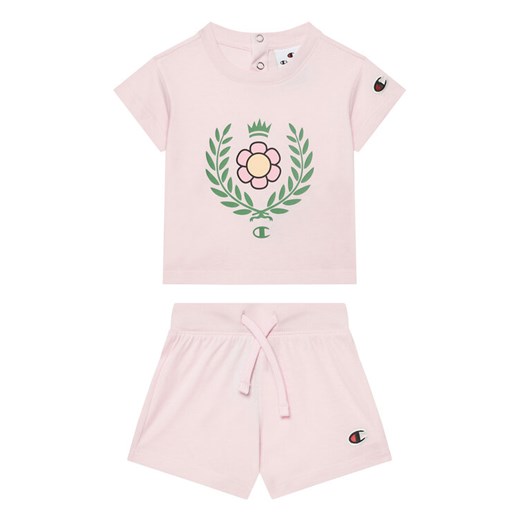 Champion Komplet t-shirt i spodenki 405117 Różowy Regular Fit ze sklepu MODIVO w kategorii Komplety dziewczęce - zdjęcie 183620260