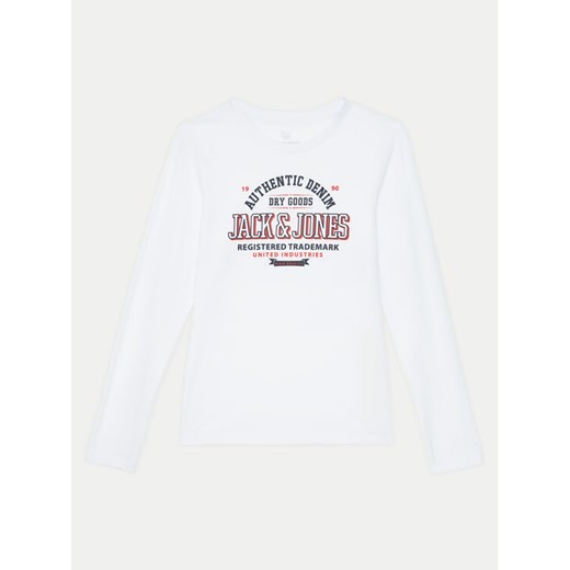 Jack&Jones Junior Bluzka Logo 12258880 Biały Regular Fit ze sklepu MODIVO w kategorii T-shirty chłopięce - zdjęcie 183620510