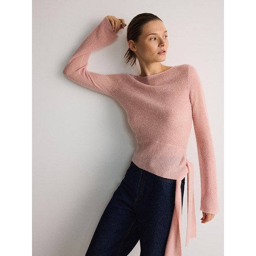 Reserved - Sweter z domieszką wełny i alpaki - brudny róż ze sklepu Reserved w kategorii Swetry damskie - zdjęcie 183622481