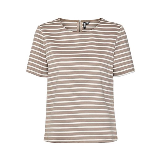 Vero Moda Koszulka w kolorze jasnobrązowo-białym ze sklepu Limango Polska w kategorii Bluzki damskie - zdjęcie 183623670