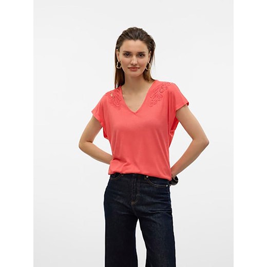 Vero Moda Koszulka w kolorze koralowym ze sklepu Limango Polska w kategorii Bluzki damskie - zdjęcie 183624091