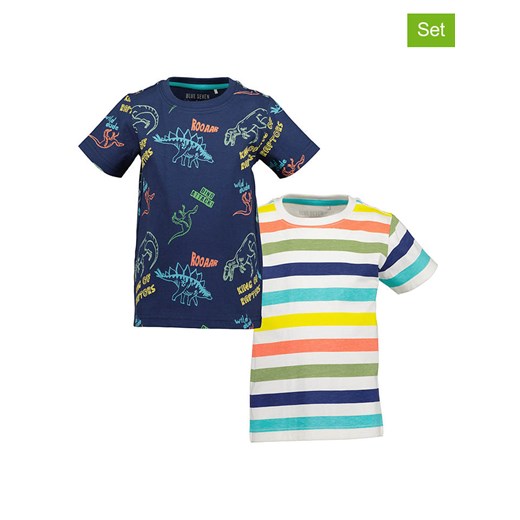 Blue Seven Koszulki (2 szt.) w kolorze granatowym ze wzorem ze sklepu Limango Polska w kategorii T-shirty chłopięce - zdjęcie 183624370