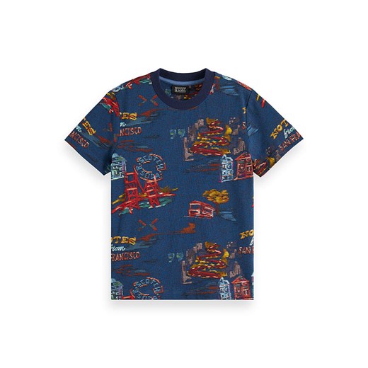 Scotch &amp; Soda Koszulka w kolorze granatowym ze wzorem ze sklepu Limango Polska w kategorii T-shirty chłopięce - zdjęcie 183625334