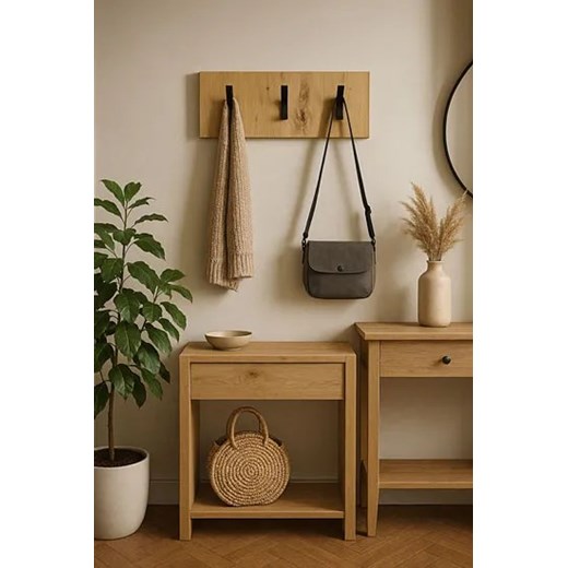 Wieszak minimalistyczny na ubrania dąb artisan Tukky 7X Elior One Size Edinos.pl