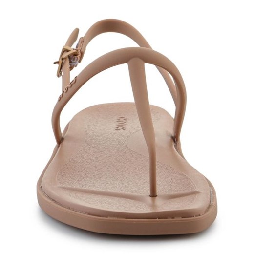Brązowe sandały damskie Crocs z klamrą z gumy casual 