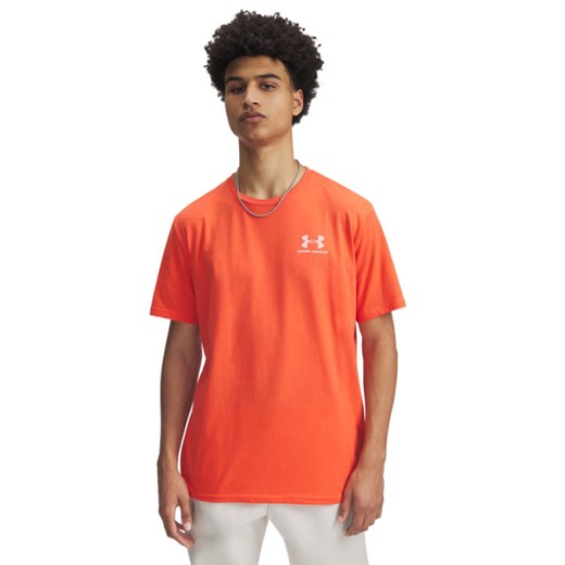 Męski t-shirt z nadrukiem Under Armour UA M Sportstyle LC SS - pomarańczowy ze sklepu Sportstylestory.com w kategorii T-shirty męskie - zdjęcie 183628831