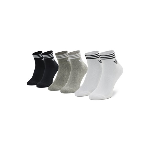 Zestaw 3 par niskich skarpet unisex adidas Trefoil Ankle HC9550 Szary ze sklepu eobuwie.pl w kategorii Skarpetki damskie - zdjęcie 183629124