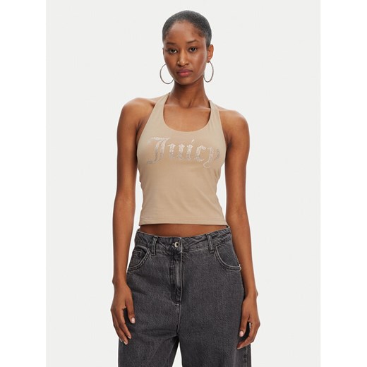 Juicy Couture Top Tied JCWCT125306 Beżowy Slim Fit ze sklepu MODIVO w kategorii Bluzki damskie - zdjęcie 183631684