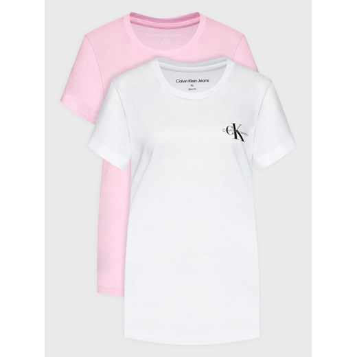 Calvin Klein Jeans Komplet 2 t-shirtów J20J219734 Kolorowy Slim Fit ze sklepu MODIVO w kategorii Bluzki damskie - zdjęcie 183635010