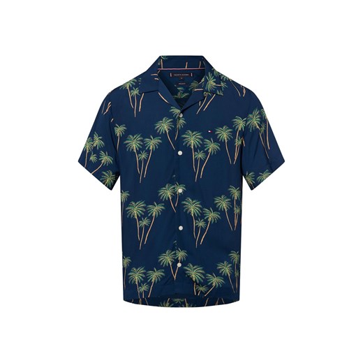 Tommy Hilfiger Koszula męska Mężczyźni Regular Fit Modal granatowy wzorzysty ze sklepu vangraaf w kategorii Koszule męskie - zdjęcie 183636414