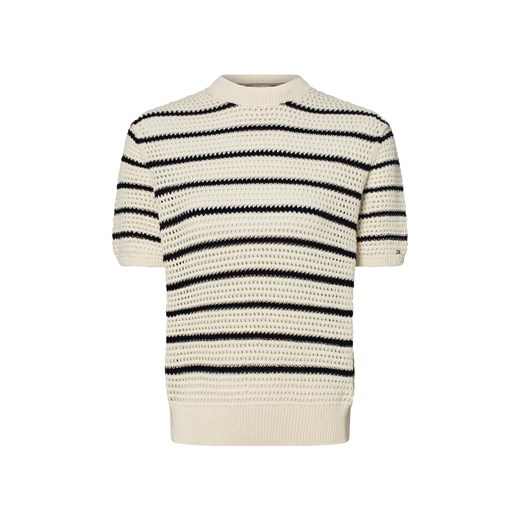 Tommy Hilfiger Damski sweter z krótkim rękawem Kobiety écru w paski ze sklepu vangraaf w kategorii Swetry damskie - zdjęcie 183636424