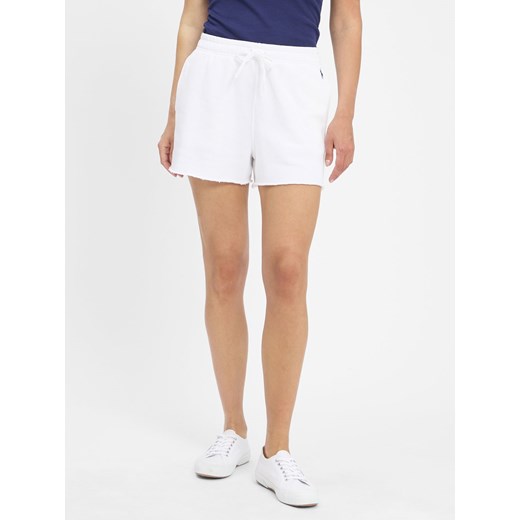 Polo Ralph Lauren Damskie szorty dresowe Kobiety biały jednolity ze sklepu vangraaf w kategorii Szorty - zdjęcie 183636491