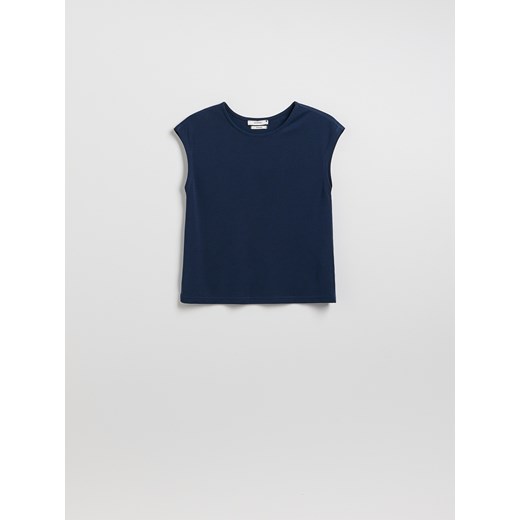 Reserved - Top z modalem - granatowy Reserved L Reserved