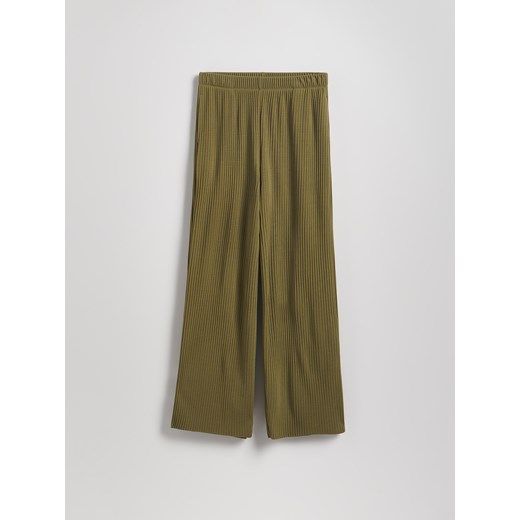 Reserved - Wzorzyste spodnie - oliwkowy Reserved XL Reserved