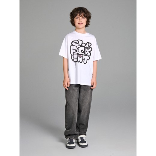 Sinsay - Koszulka z nadrukiem FELIX THE CAT - biały Sinsay 140 (9-10 l) Sinsay