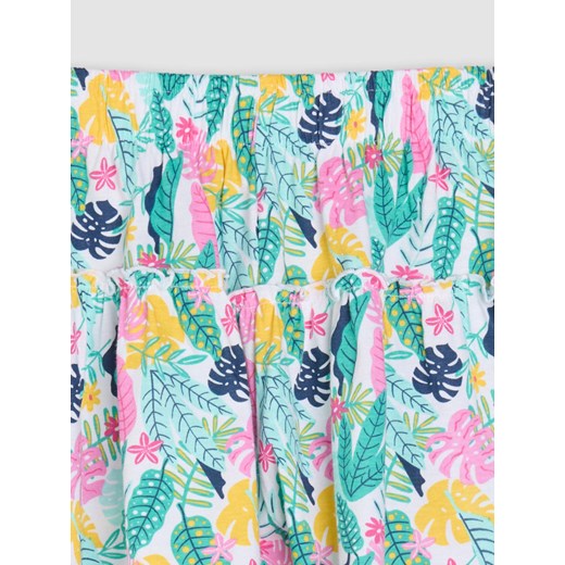 Sinsay - Marszczone szorty ze wzorem roślinnym - wielobarwny Sinsay 122 (6-7 l) Sinsay