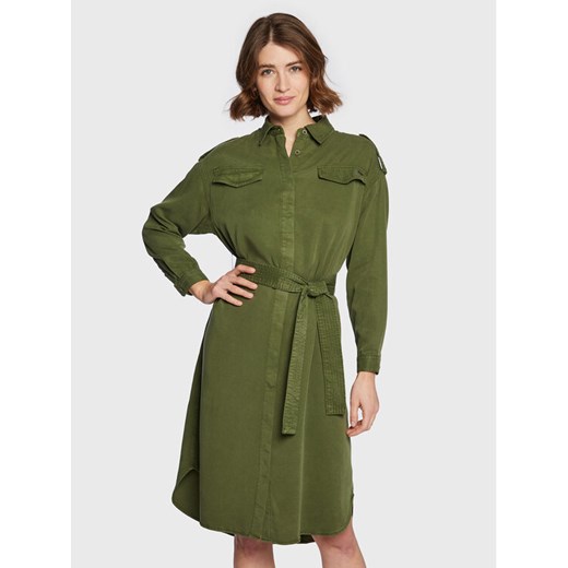 Pepe Jeans Sukienka koszulowa Lidia PL953139 Zielony Relaxed Fit ze sklepu MODIVO w kategorii Sukienki - zdjęcie 183639553