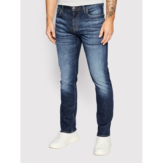 Guess Jeansy Angeles M2YAN2 D4Q41 Granatowy Slim Fit ze sklepu MODIVO w kategorii Jeansy męskie - zdjęcie 183639564