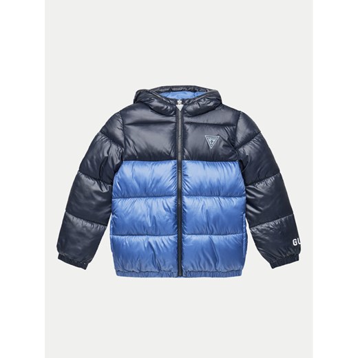 Guess Kurtka puchowa L4YL06 WEGY0 Niebieski Regular Fit ze sklepu MODIVO w kategorii Kurtki chłopięce - zdjęcie 183639600