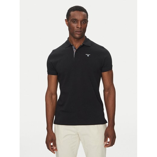 Barbour Polo Tartan MML0012BK31 Czarny Regular Fit ze sklepu MODIVO w kategorii T-shirty męskie - zdjęcie 183645411