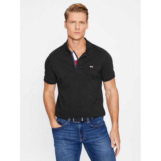 Tommy Jeans Polo DM0DM15370 Czarny Slim Fit ze sklepu MODIVO w kategorii T-shirty męskie - zdjęcie 183645440