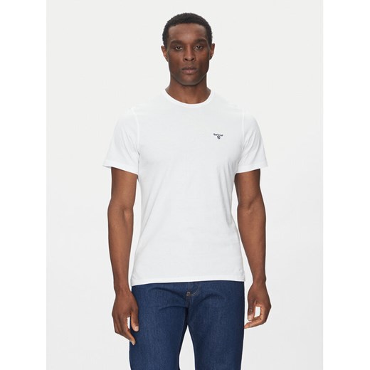Barbour T-Shirt Essential Sports MTS0331WH11 Biały Tailored Fit ze sklepu MODIVO w kategorii T-shirty męskie - zdjęcie 183645451