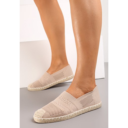Ciemnobeżowe Espadryle na Płaskiej Podeszwie z Plecionki Chorisa ze sklepu born2be.pl w kategorii Espadryle damskie - zdjęcie 183647434