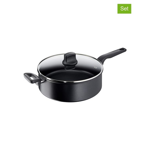 Tefal 2-częściowy zestaw &quot;Hard titanium pro&quot; w kolorze czarnym - Ø 28 cm ze sklepu Limango Polska w kategorii Garnki - zdjęcie 183647610