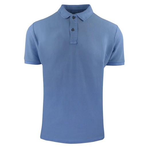 Koszulka Polo, Męska - Adriano Guinari - Kolor Niebieski TSADGSS25POLOblue ze sklepu JegoSzafa.pl w kategorii T-shirty męskie - zdjęcie 183648571