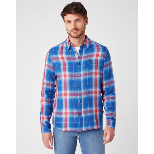 KOSZULA MĘSKA WRANGLER LS 1PKT SHIRT LIMOGES BLUE W5A16BX50 112129967 ze sklepu YouNeedit.pl w kategorii Koszule męskie - zdjęcie 183648594