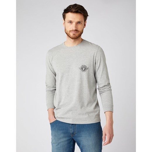 WRANGLER LS BIKER TEE MĘSKA KOSZULKA Z DŁUGIM RĘKAWEM MID GREY MEL W7K5D3X37 112141568 ze sklepu YouNeedit.pl w kategorii T-shirty męskie - zdjęcie 183648632
